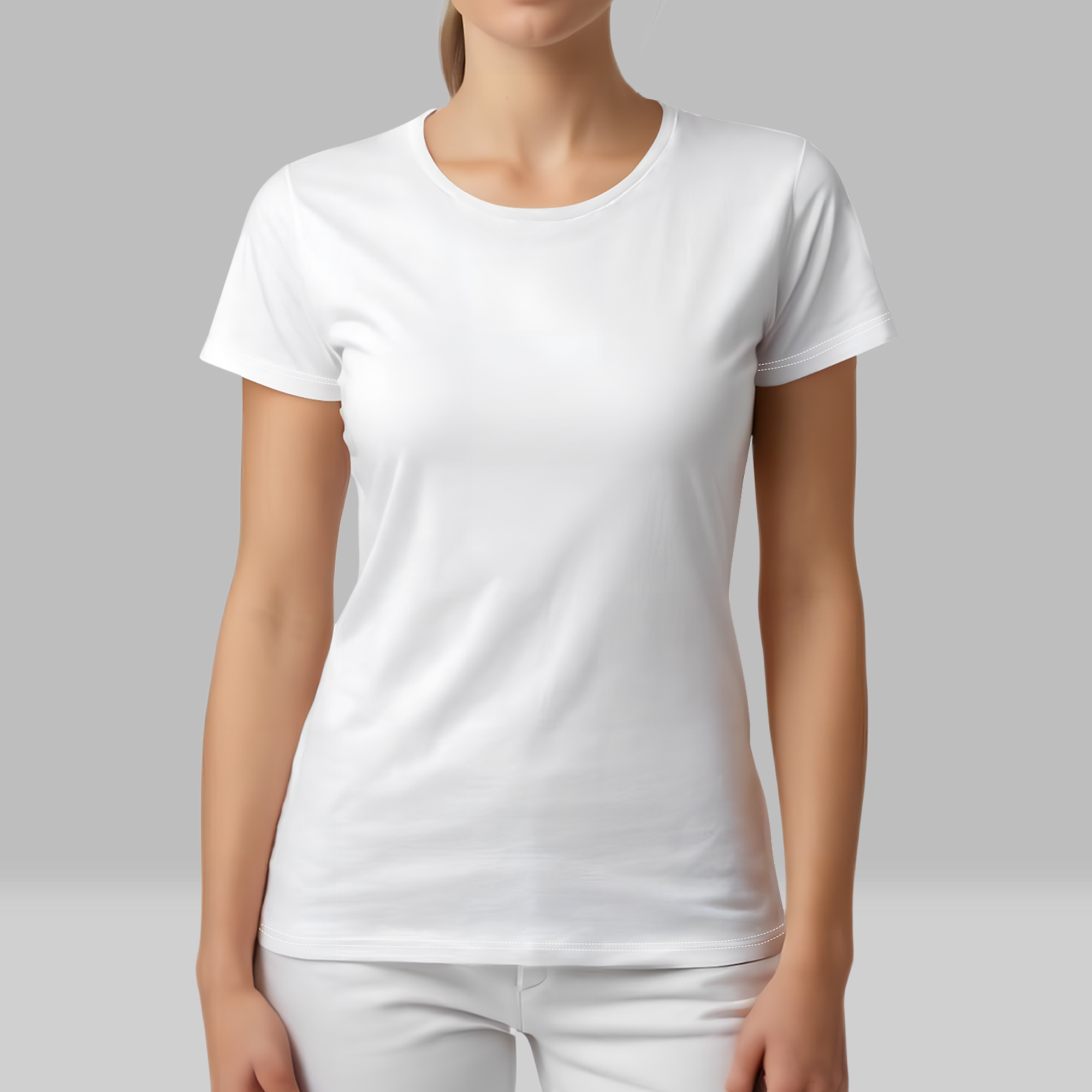 单面定制180g纯棉女士圆领t恤