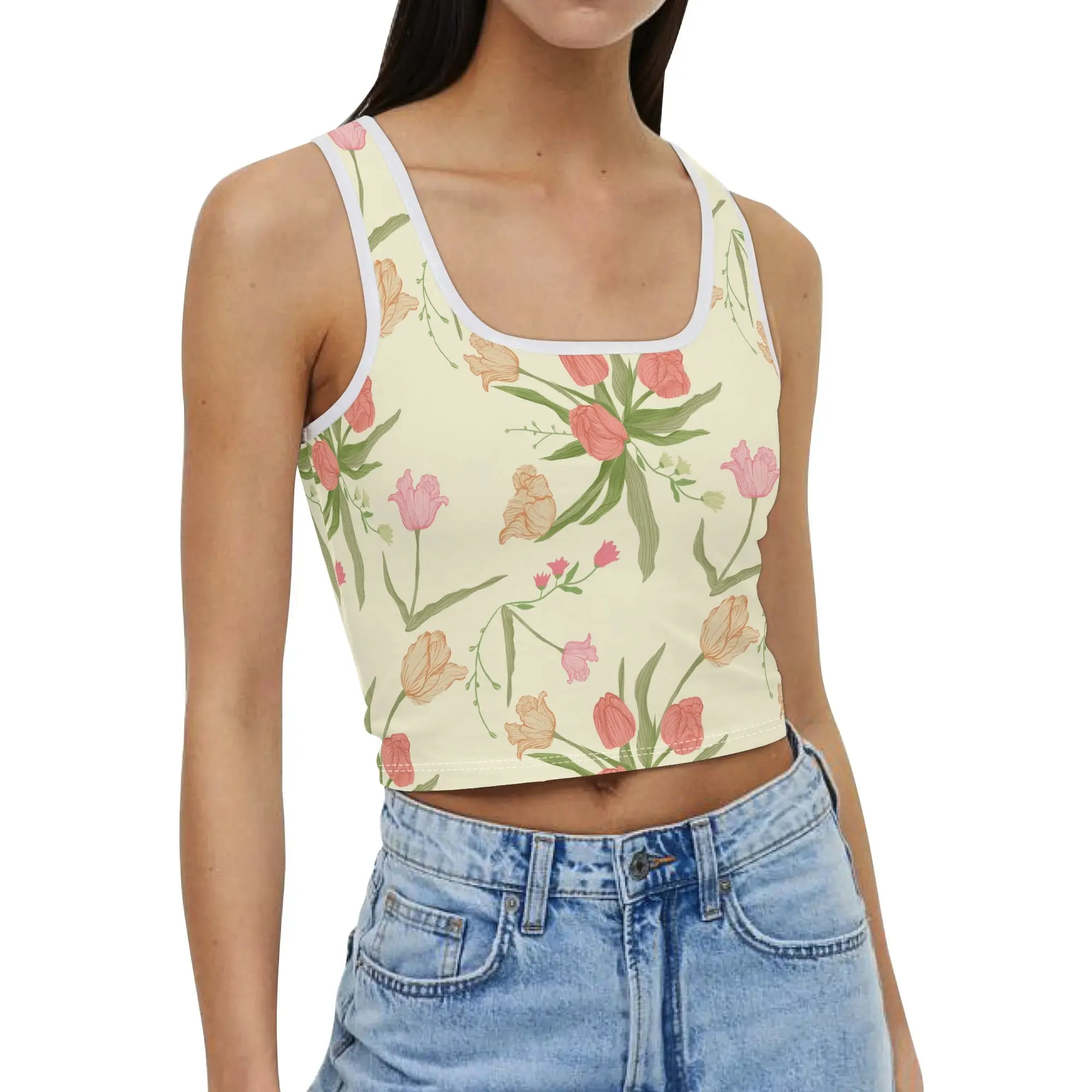 女士休闲短款露脐背心